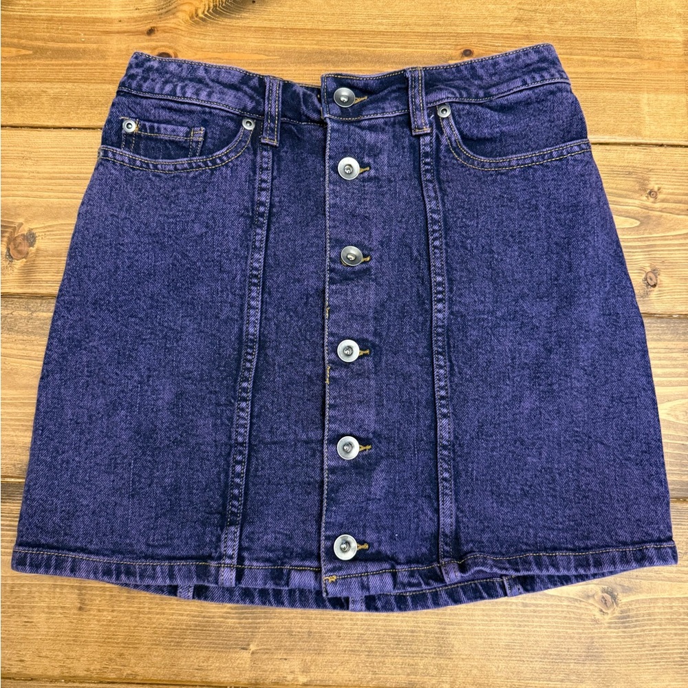 Hot Topic Purple Denim Mini Skirt